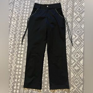 Cherry Mellow Black Lace-Up Women's Pants size M (W120)